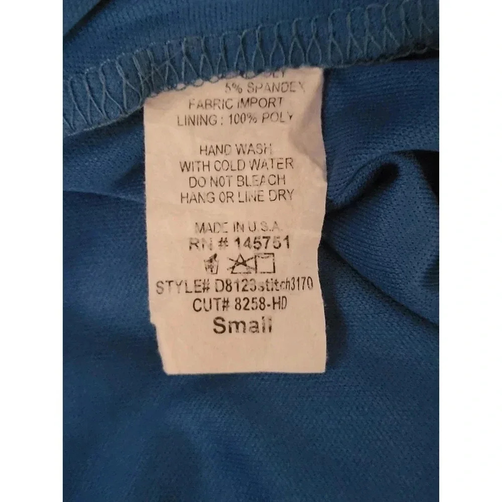 41 Hawthorn Teal Blue Peach Geometric Wrap Dress 3/4 Sleeve Small - Picture 5 of 9